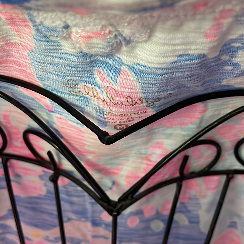 Lilly Pulitzer Blue Pink Floral Tunic - Picture 2 of 3